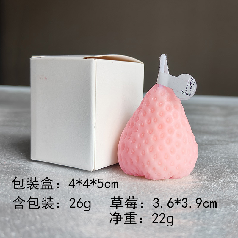 Fresas de fresa vela al por mayor caja de regalo de vela perfume regalo de cumpleaños modelado vela de cera con mano regalos abundantes