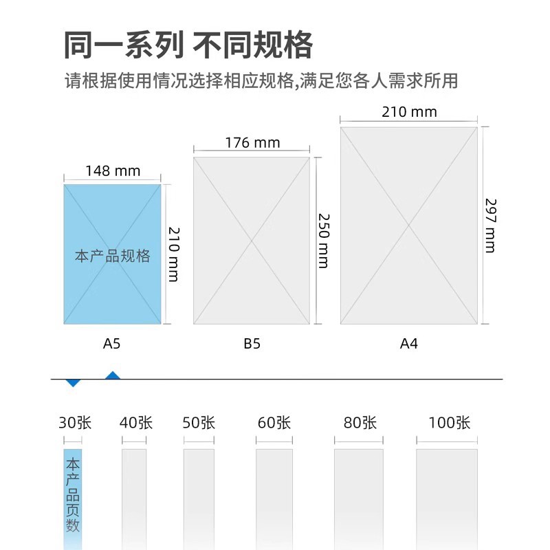 A5 Cuaderno de notas grande A4 Cuaderno de notas grueso B5 Cuaderno de papel de papel de papel de papel