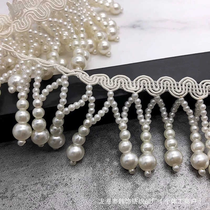 Heavy industry hanging beads pearl lace beads tassel clothes lace DIY hand-decorated mesh beads webbing auxiliary materials