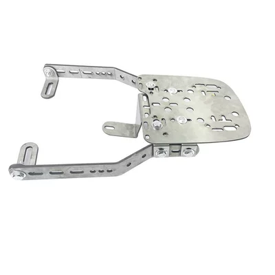 Universal Aluminum Alloy Tail Box Rack for Electric Vehicles, Three-Hole Combination Bracket, Motorcycle Trunk Reinforced Load-Bearing Rack (Motorcycle tail) - 201-stainless-steel-three-hole-combination-short-sheet-metal-horizontal-support-21x21-tail-box-universal-plate