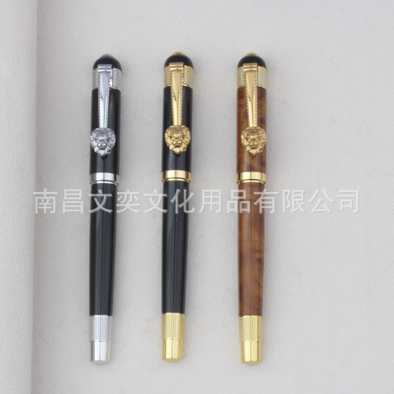 Cross-Border High-End Business Metal Retractable Ballpoint Pen, Signature Pen, Creative Lion Head Pen Clip, High-Value Stationery