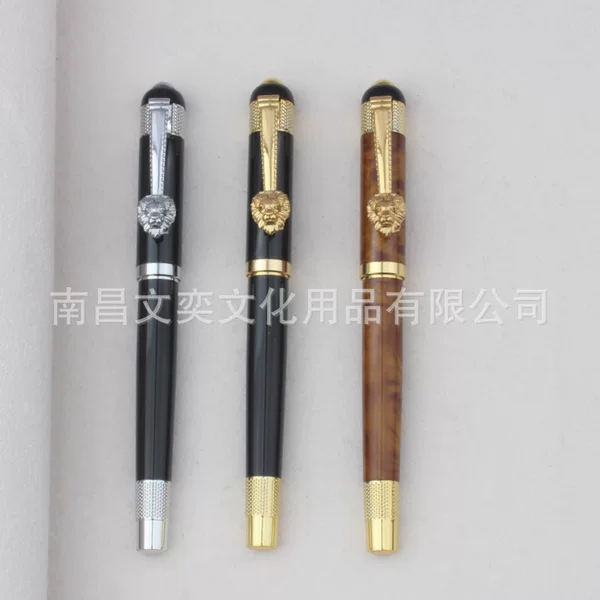 Cross-Border High-End Business Metal Retractable Ballpoint Pen, Signature Pen, Creative Lion Head Pen Clip, High-Value Stationery