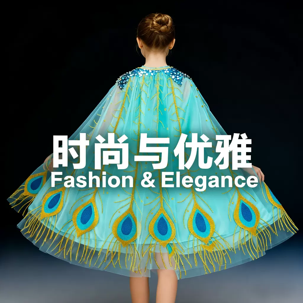 万圣节女童公主披风圣诞节儿童演出礼服裙披肩表演跳舞挡风斗篷