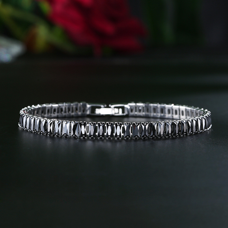 New Hip-hop Zirconia Full-diamond Claw-set Bracelet With Square Diamonds, Colorful, Fashionable, Simple, And Unique_voghion.com
