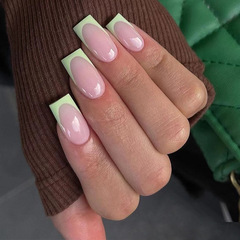 Wholesale wearing nail tips minimalist green French finished nail tips wholesale nail tips wholesale wearing nail tips wholesale nail tips