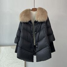 鸭绒服狐狸毛海宁皮草羽绒服女中长款毛毛外套秋冬新款年轻款