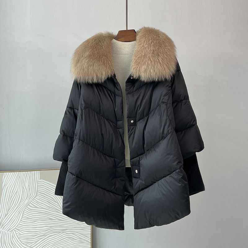 鸭绒服狐狸毛海宁皮草羽绒服女中长款毛毛外套秋冬新款年轻款