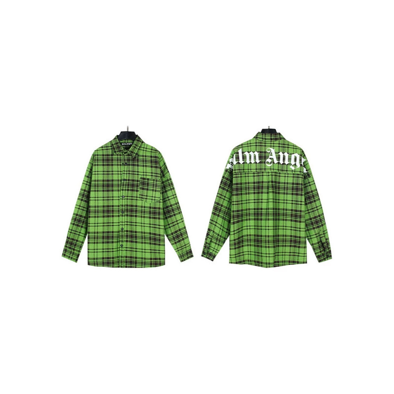 Cross-Border Trendy Brand Palm Angels Palm Angels Woven Plaid Loose Cardigan Long-Sleeved Shirt Jacket for Men and Women