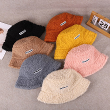 羊羔毛渔夫帽毛绒帽子秋冬女保暖毛绒帽冬天户外兔毛盆帽冬季冬帽