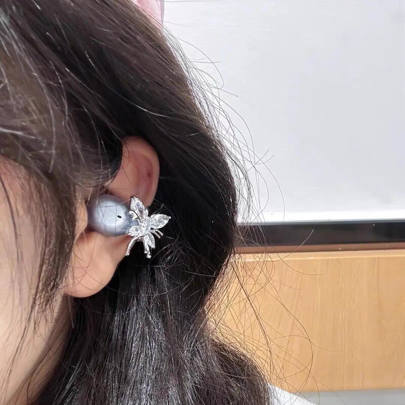 闪耀锆石蝴蝶耳机钻扣甜美少女心耳机配饰适用于开放式耳机高级感|undefined