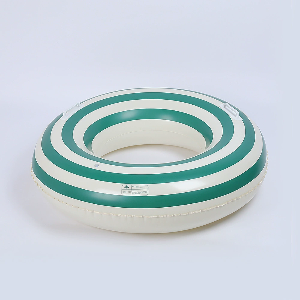 Retro inflatable swimming ring PVC play in water