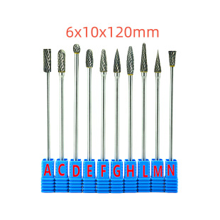 Extension rod 6x10x120mm hard alloy rotary file tungsten steel grinding head 6mm handle diameter