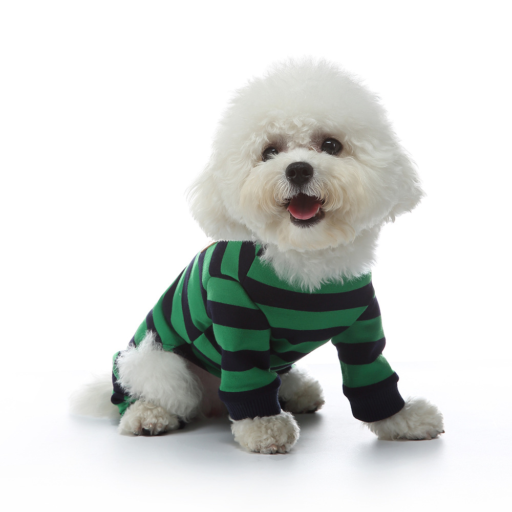 Pet Clothes All Season British Striped Dog Pajamas Small Dog Clothing_voghion.com