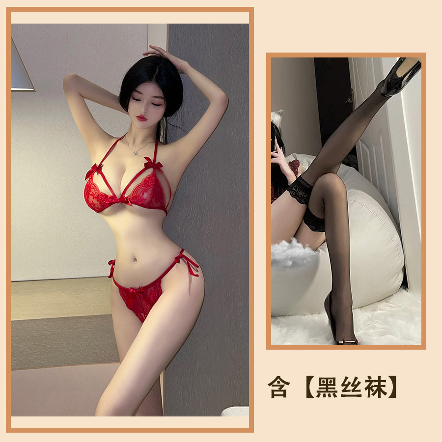 레드 + 블랙 스타킹