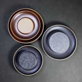 日式料理位上烧肉盘创意圆形盘铁板烧盘刺身盘牛排盘商用意境菜盘