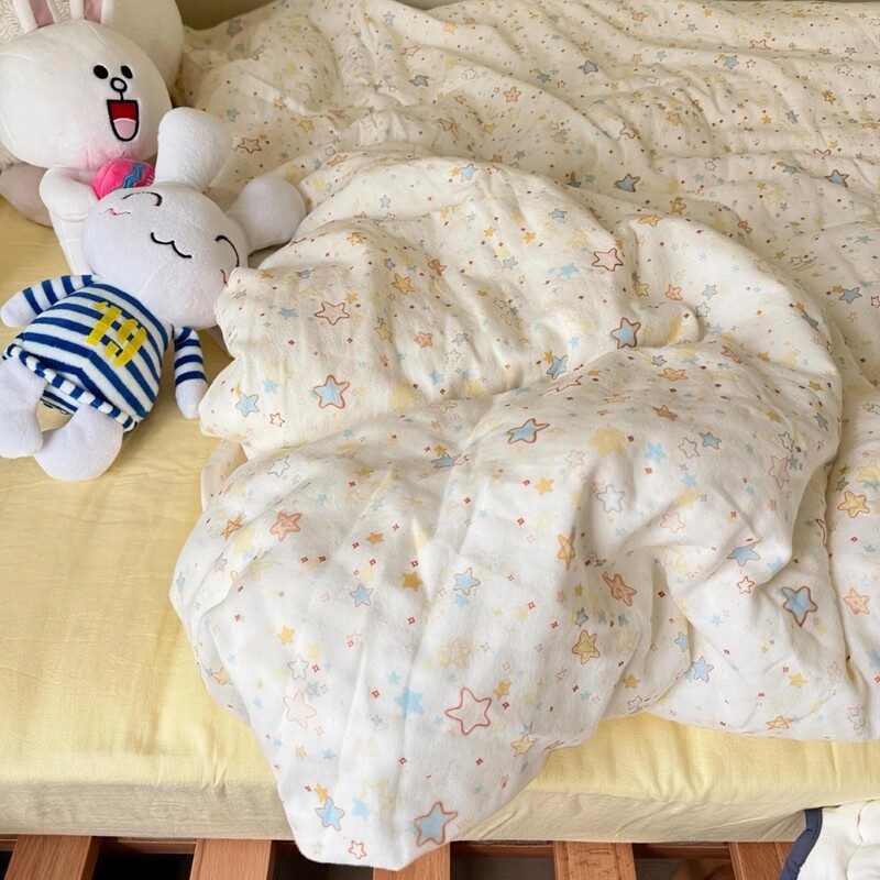Ins Korean All-Cotton Aerobic Double-Layer Yarn Pure Cotton Four-Piece Set, Class a Ultra-Soft Student Dormitory Three-Piece Set Wholesale Ins Korean All-Cotton Aerobic Double-Layer Yarn Pure Cotton Four-Piece Set, Class a Ultra-Soft Student Dormitory Three-Piece Set Wholesale
