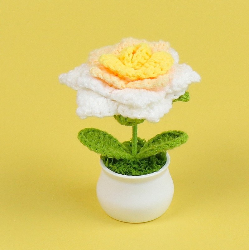 完成したウールひまわり鉢植えスズラン造花チューリップデスクトップ装飾品バレンタインデー教師クラスメートギフト|undefined