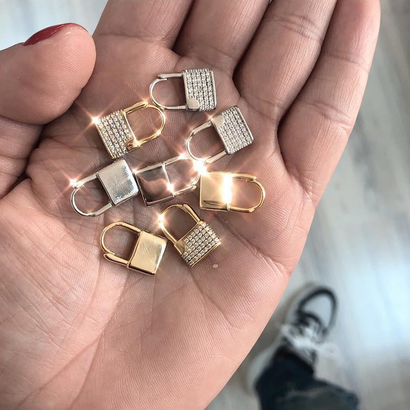 Fashion Lock Sterling Silver Earrings 1 Piece