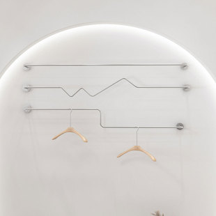 Clothes Clothes Hanging Rod Women's Clothing Store Shelf Clothing Store Display Rack Wall-mounted Side-mounted Iron Wall-mounted Display Rack