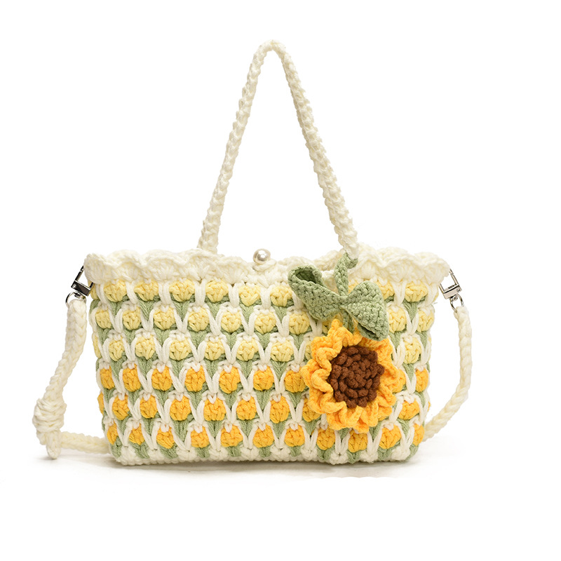 Bolsos frescos y dulces de tejido extranjero, bolsas de hombro de alta capacidad, bolsas de almacenamiento personales de viaje diario. image 6