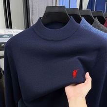 450克加厚毛衣男2025秋冬季新款跨境刺绣打底保暖男士羊毛衫批发