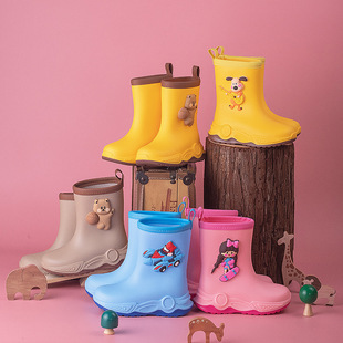 Star-chasing Foot New Sports Department 3D Stereo Cartoon Children's Rain Rubber Shoes and Boots for Men and Women Children in Stock