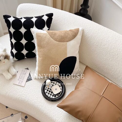 Ins style Nordic pillow living room sofa cushion cream style decorative pillow tatami bed back cushion super soft