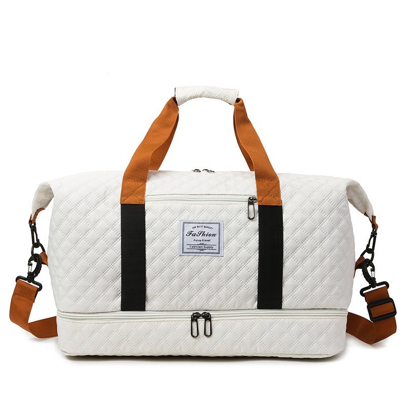 Bolsa de viaje de separación húmeda y seca portátil con varilla de tracción ajustable gran capacidad de almacenamiento de expansión ligera bolsa de equipaje de color de contraste bolsa de maternidad