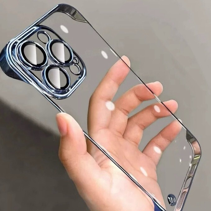 Popular Electroplated Frameless Case Suitable for Apple 17 Pro Max Phone Case iPhone 16 Transparent Ultra-Thin Full Coverage Anti-Drop