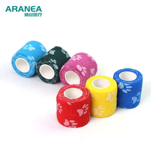 Universal Printed Paw Print Non-Woven Self-Adhesive Outdoor Pet Bandage Anti-Dirty Artifact Animal Protection Bandage for Cross-Border Supply