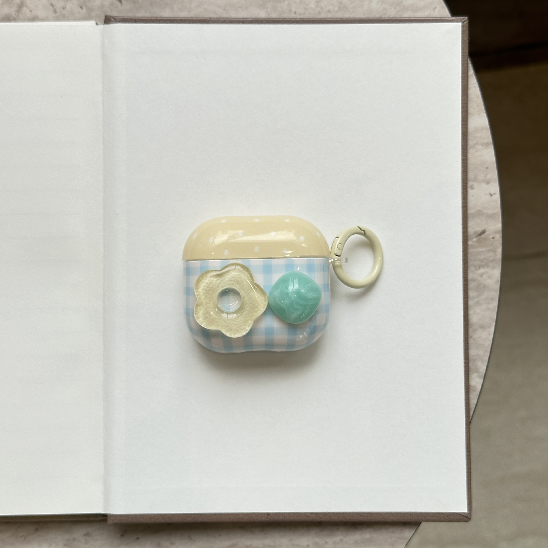 Las flores de cuadros azules frescas de verano son adecuadas para Airpods, nueva funda para auriculares inalámbricos Pro2 de 3/4 generación 1/2 generación