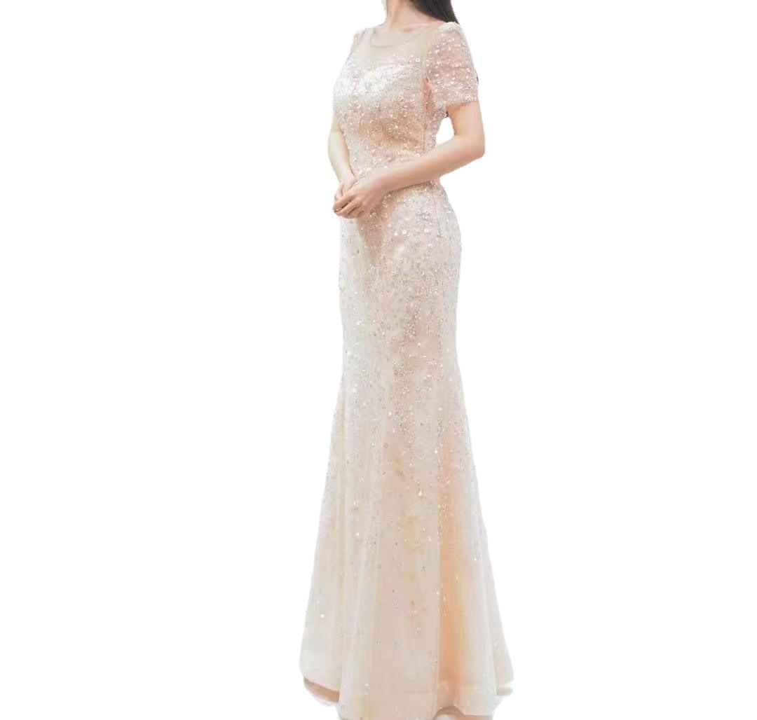 Comercio exterior europeo y americano Amazon AliExpress deseo estación independiente nuevo adelgazamiento fishtail temperamento piso-longitud vestido de novia image 5