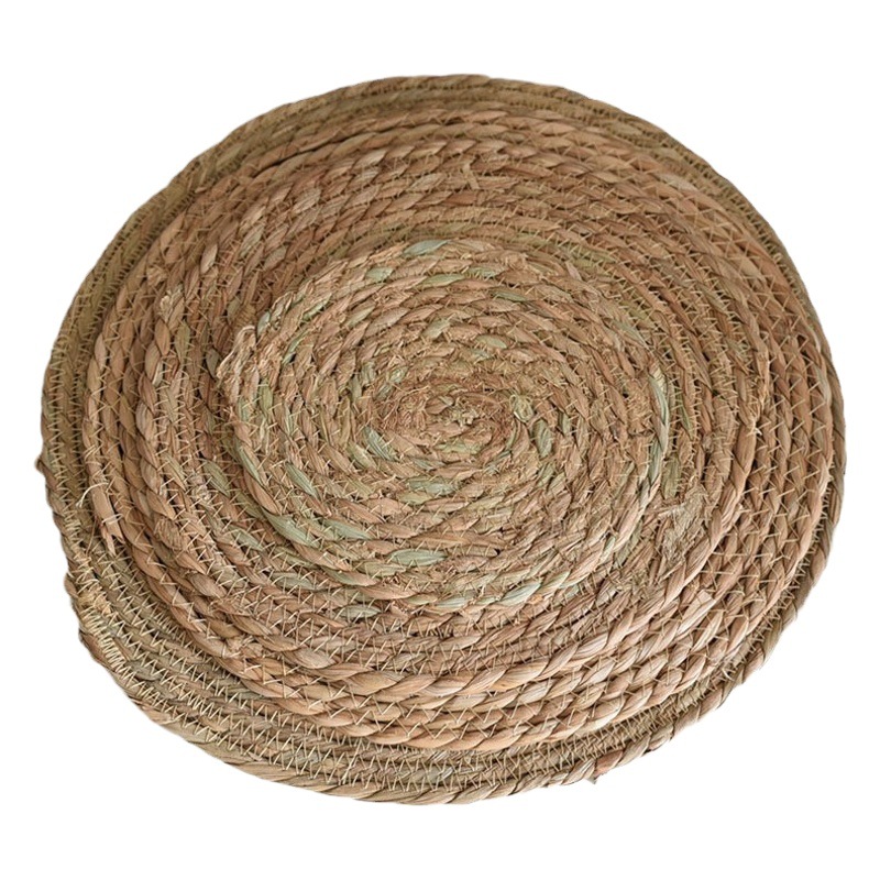 Juego taza de té restaurante Hotel escritorio anti-escaldado aislamiento hierba natural tejida estera redonda cazuela de fideos de arroz fábrica estera