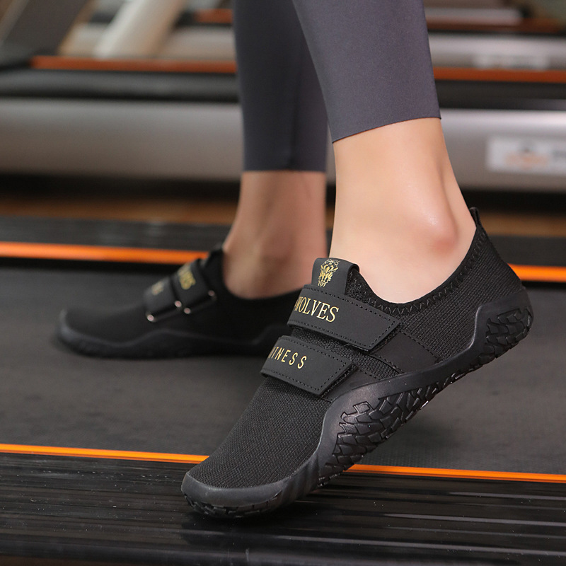 Indoor Special Fitness Shoes Squat Hard Pull Shoes Men's and Women's Comprehensive Training Yoga Treadmill Silent Shoes Set LOGO
