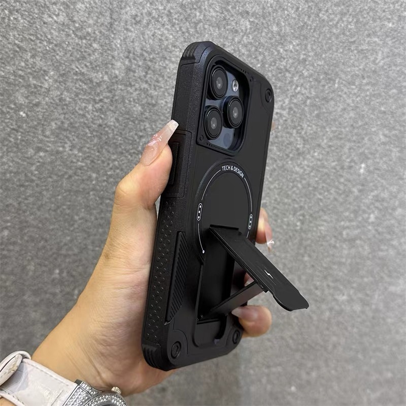Apple 17 携帯電話ケース iPhone16promax 磁気不可視ブラケットハイエンドシンプルな保護カバー新しい|undefined