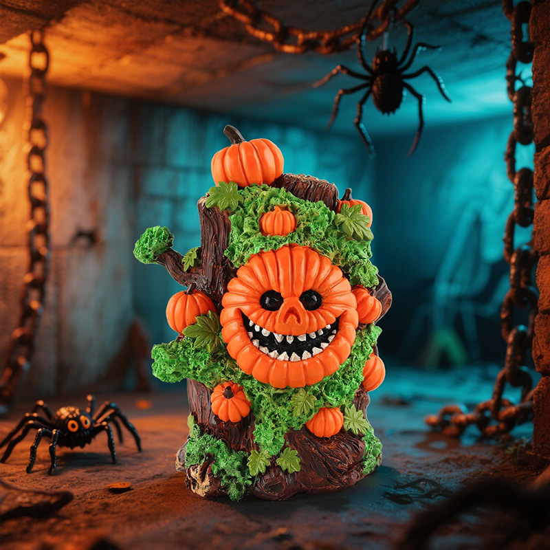  New Halloween Pumpkin Head Tree Essence Ornaments Creative Desktop Resin Trendy Play Atmosphere Arrangement Gift Ornaments