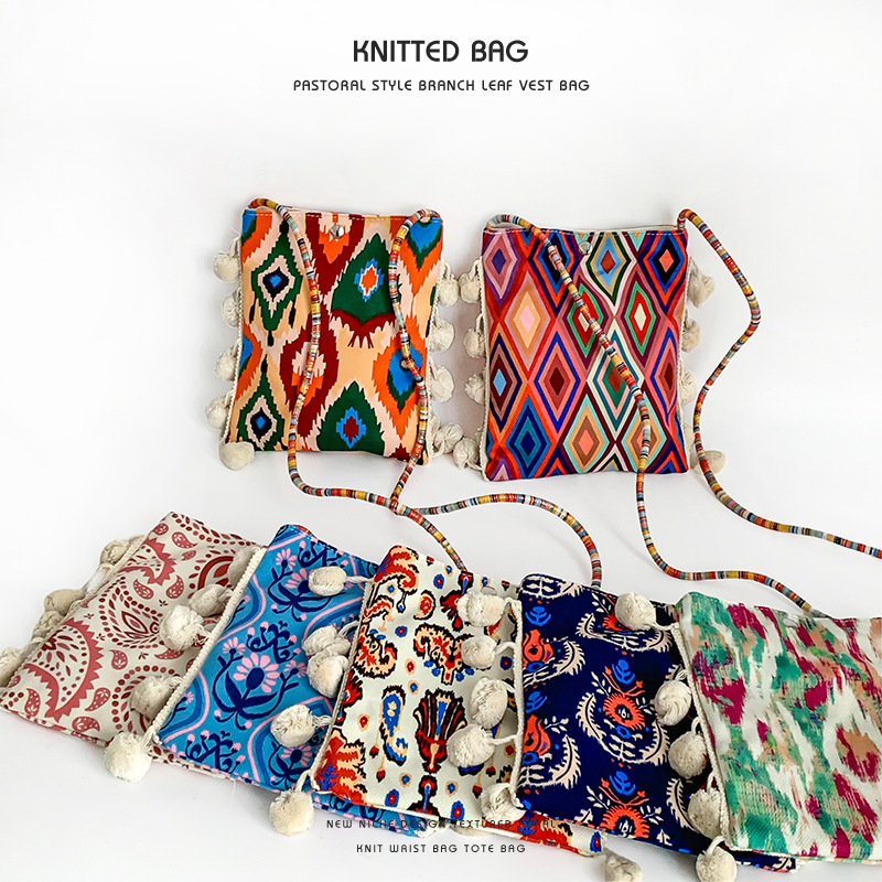 Crossbody Women's Shoulder Bag Oldeles Pattern Ethnic Style Niche Design Handbag Small Tote Bag Mobile Phone Bag