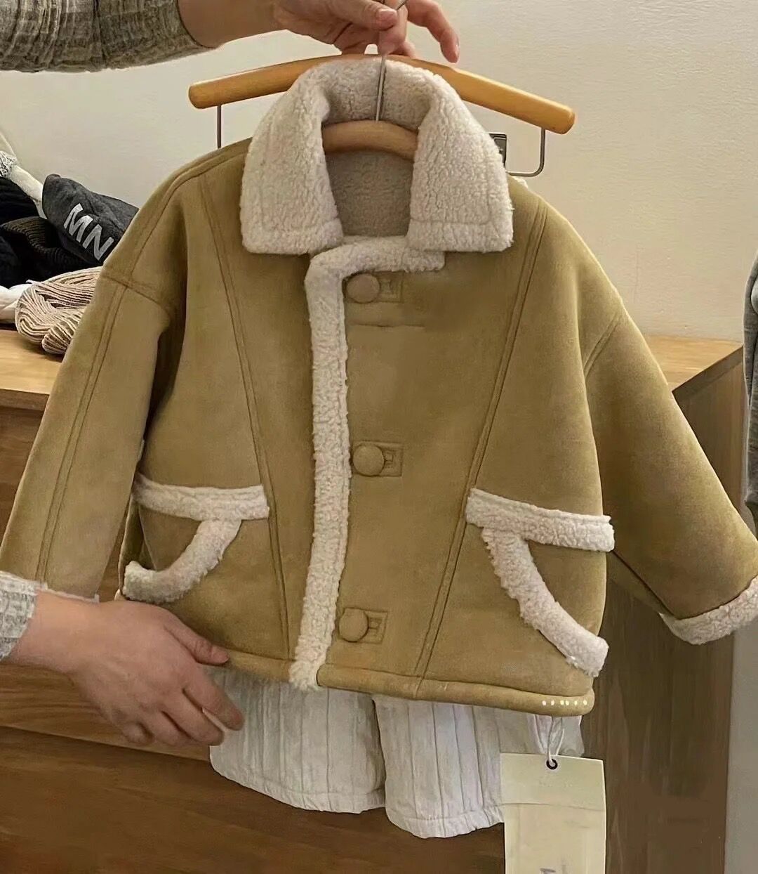 Fleece velvet apricot jacket