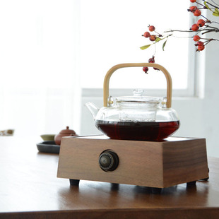 New Small Electric Ceramic Stove Walnut Simple Electric Ceramic Stove Chinese Zen Tea Stove Household Water Boiling Tea Maker