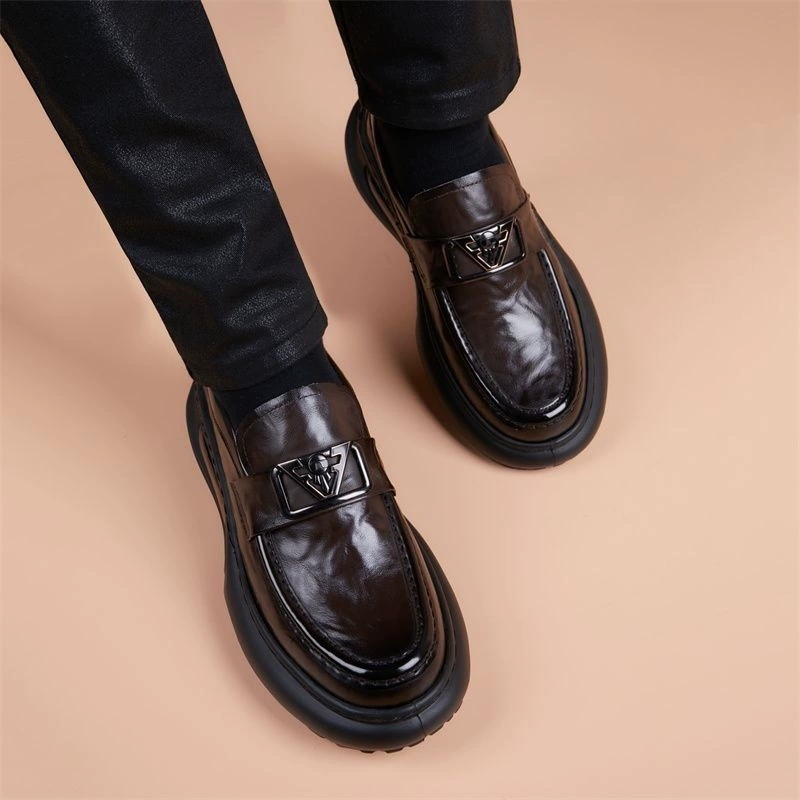 Soft heel, insoles, footwear, men's high shock-absorbing shoes for leisure for leather shoes English style platform, genuine leather