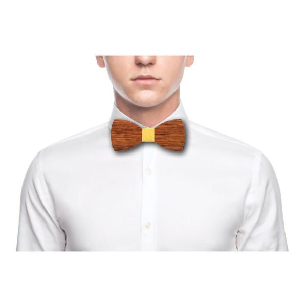Men's black wooden fashionable bow tie handmade
