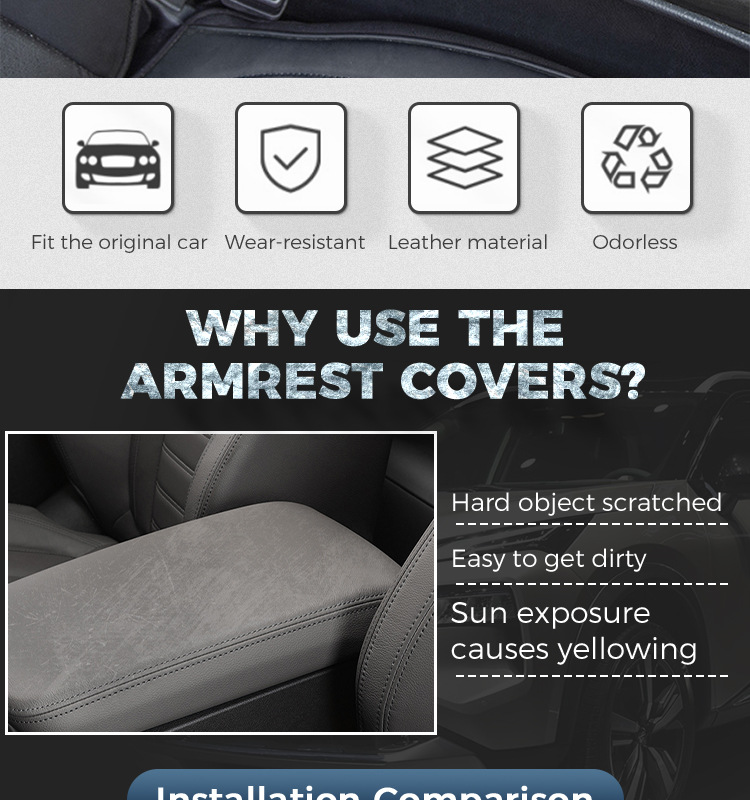 Suitable for 18-21 Toyota Camry armrest box cover central storage box protective cover leather pad Interior decoration