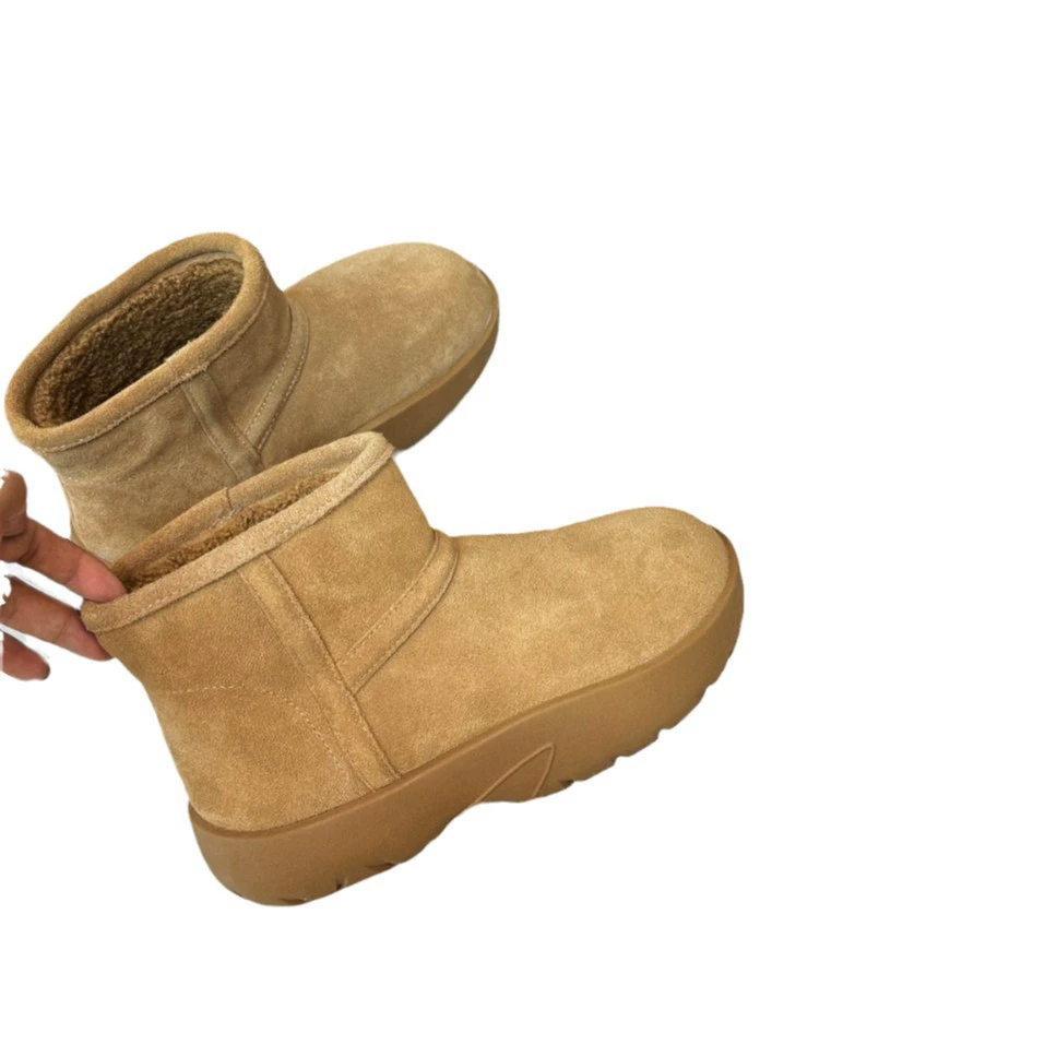 Зимние ботинки платформа, теплый шлем английский стиль, обувь, британский стиль