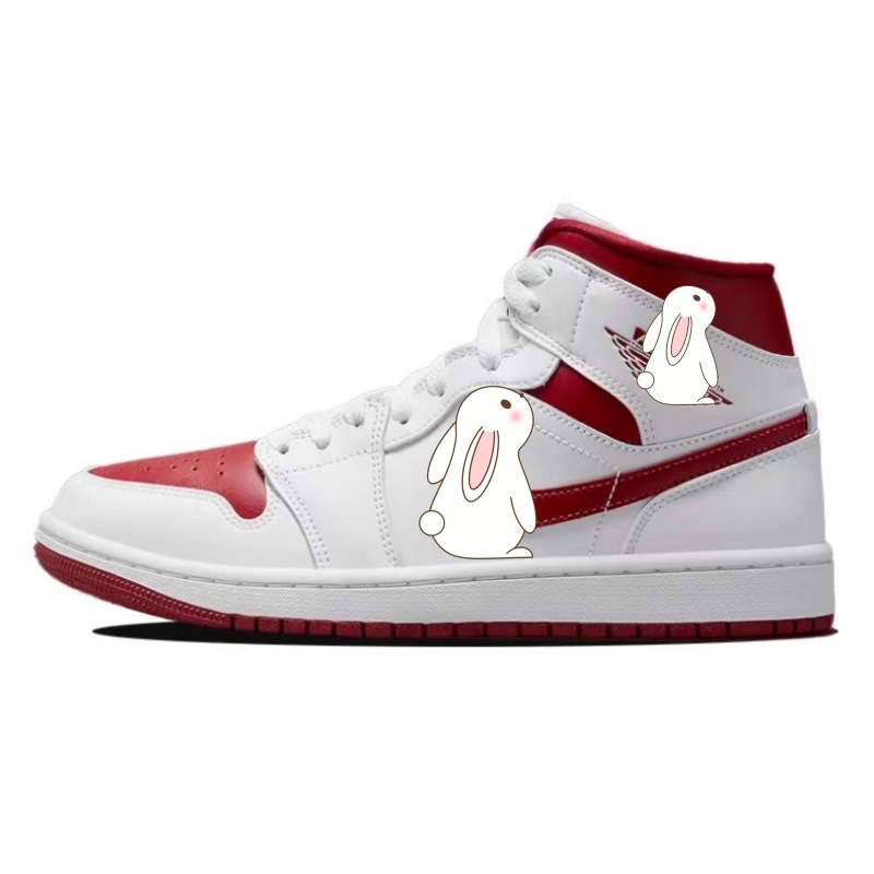 조 1 미디엄 화이트 레드 BQ6472-161