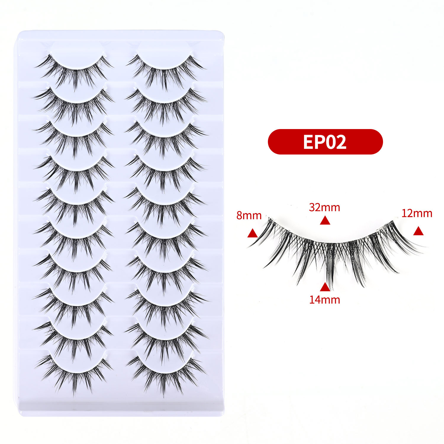 Nuevo asiático de una sola pieza de pestañas falsas, duro, natural, denso, COS, maquillaje tailandés, pequeño diablo, principiante diario