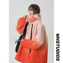 爆款渐变色三防户外冲锋衣潮牌情侣外套三合一加绒加厚外套男