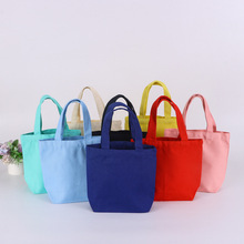现货纯色手提帆布袋韩系小号手提袋学生广告帆布袋便捷外出棉布袋
