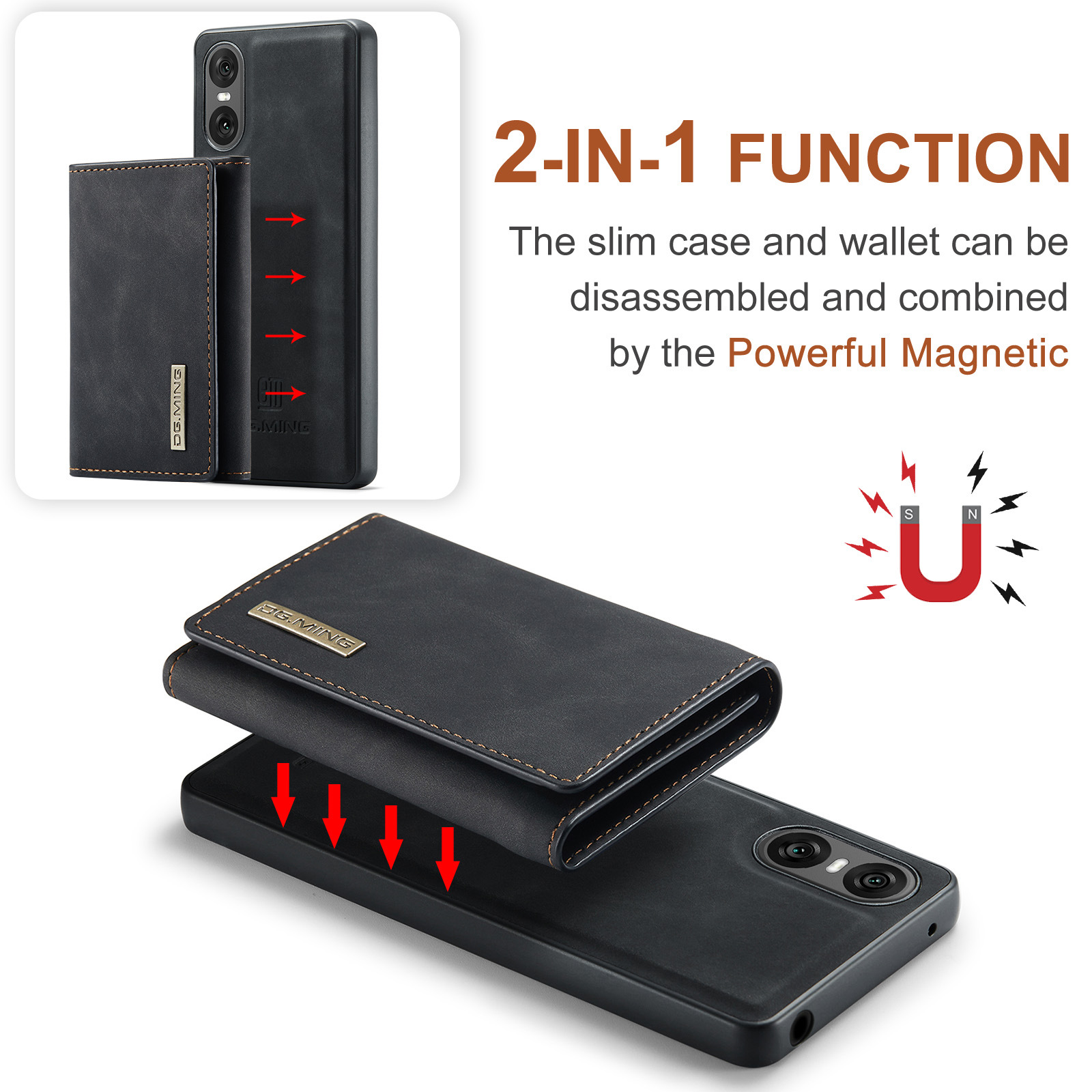 M1 for Sony Xperia 10 VI Protective Case Xperia 1VI Magnetic Split Wallet Phone Case 2024_voghion.com