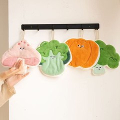 牧歌的な野菜シリーズ コーラルベルベットハンドタオル 三層増粘吸水速乾タオル キッチンとバスルームの両用タオル