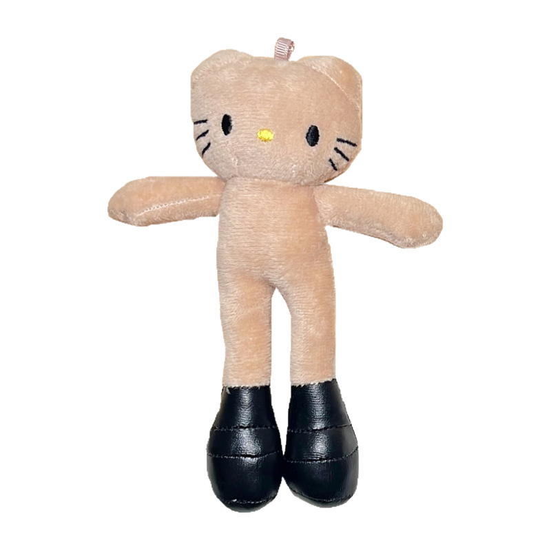 長い脚 kt 猫黒革キティぬいぐるみペンダント DIY スカートドレスアップ KT ハローキティかわいいペンダント漫画人形|undefined
